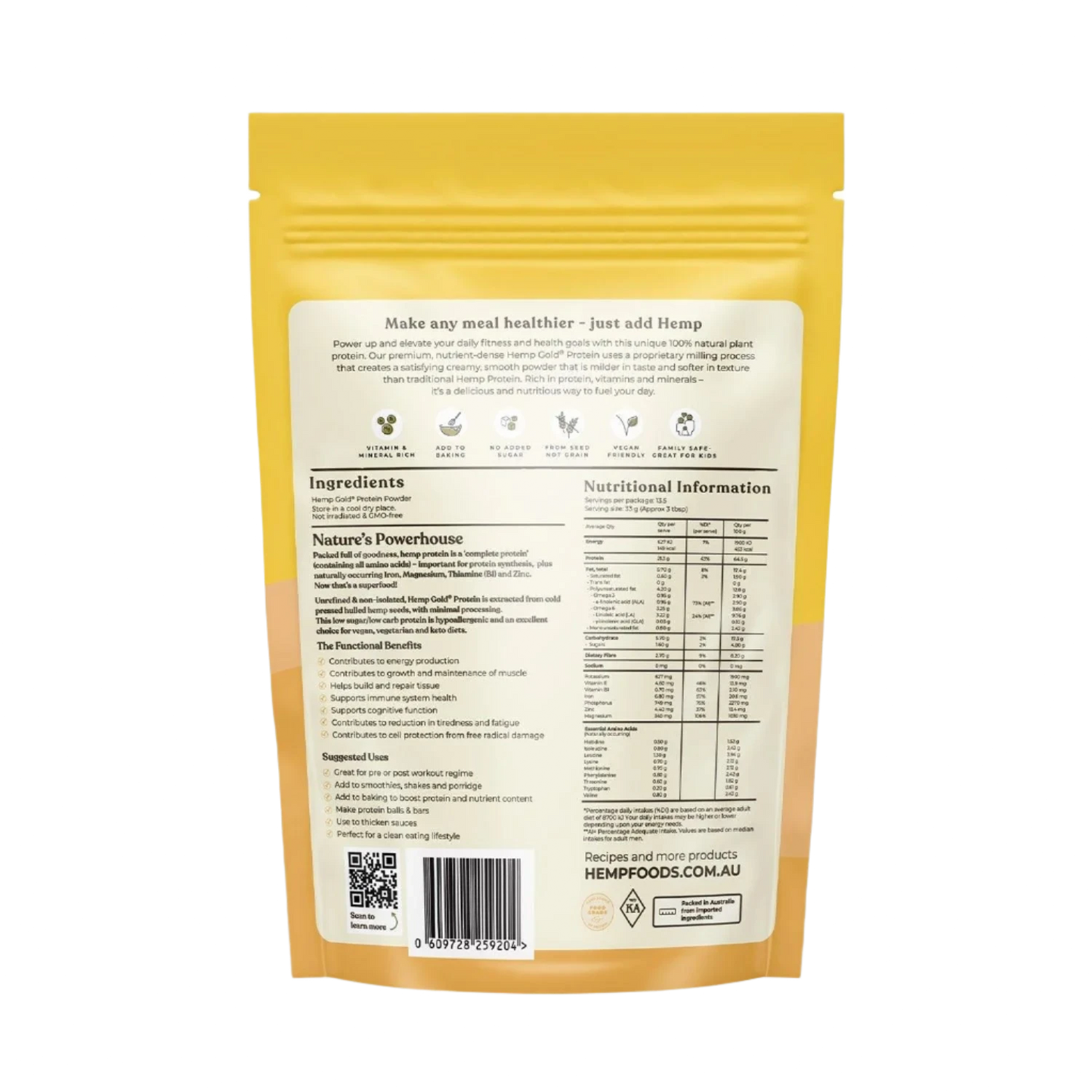 Organic Hemp Gold Protein Powder - 450g
