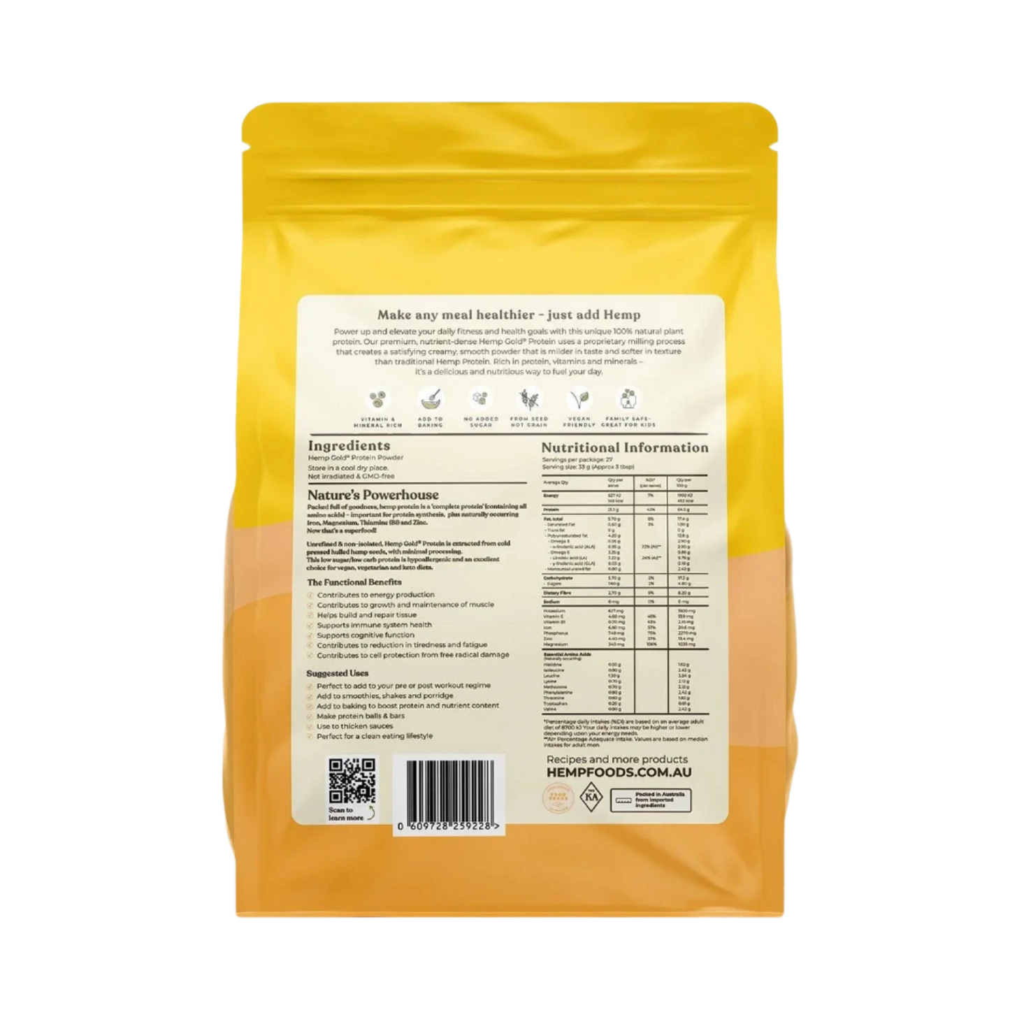 Organic Hemp Gold Protein Powder - 900g